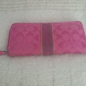 Coach Pink Zipper Wallet